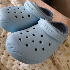 CROCS CLASSIC LINED CLOGS Calcite Blue Kids Slippers Toddler Size 4